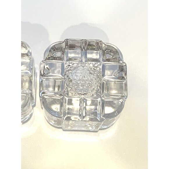 Antique British Art Deco Crystal Inkwell Set Of 2 - Picture 5 of 13